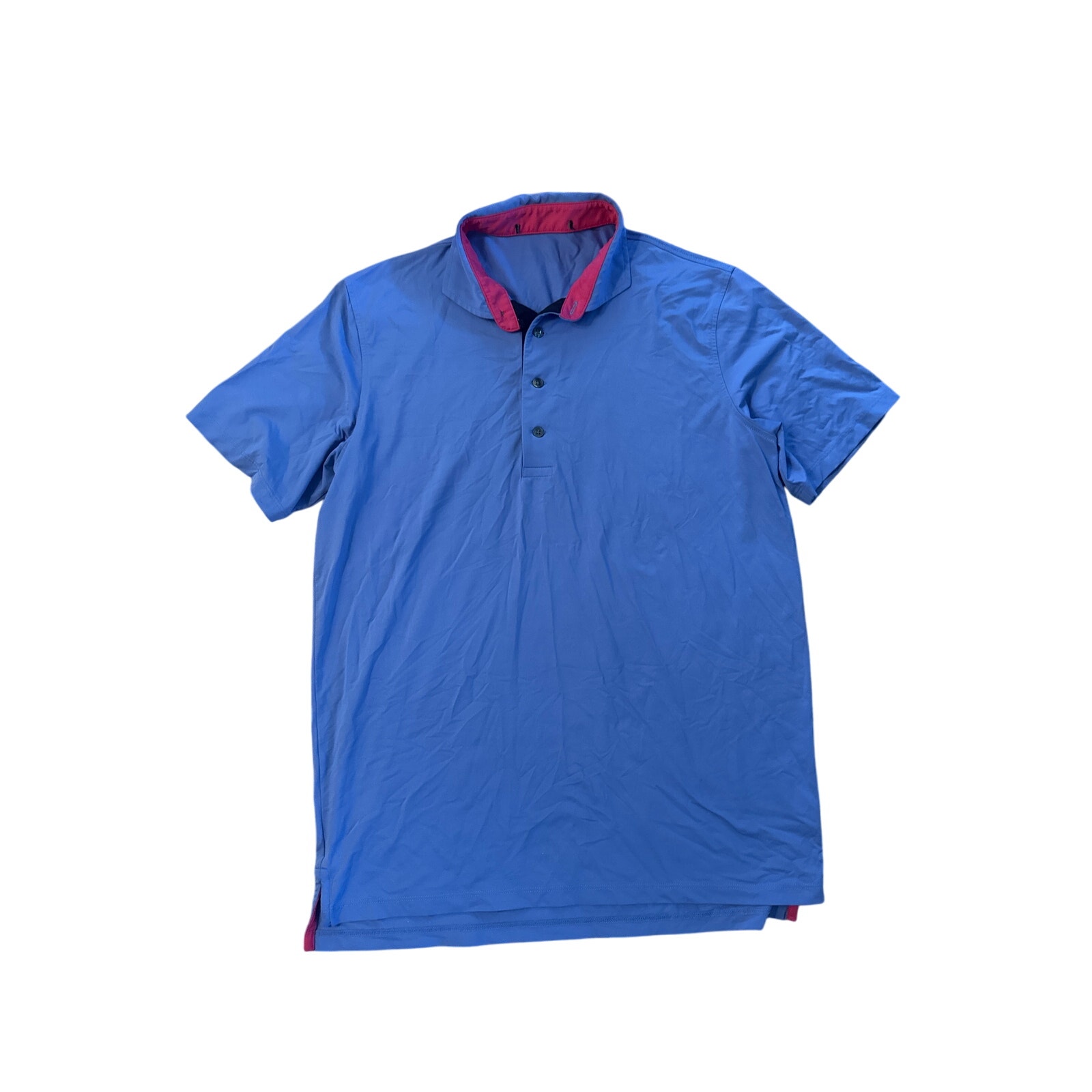 Men M Greyson Cornflower Blue Pink Short Slv Golf Polo Shirt Top Collar Tee